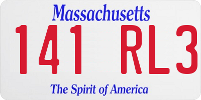 MA license plate 141RL3