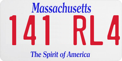 MA license plate 141RL4