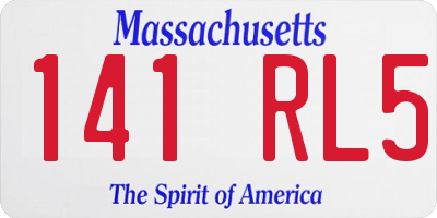 MA license plate 141RL5