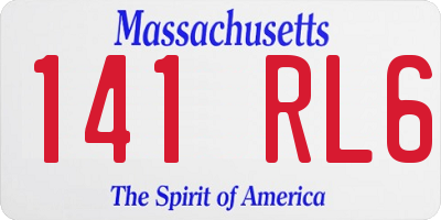 MA license plate 141RL6