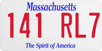 MA license plate 141RL7