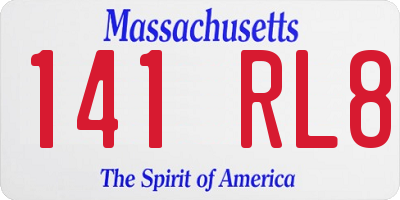MA license plate 141RL8