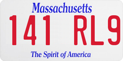 MA license plate 141RL9