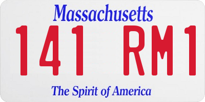 MA license plate 141RM1