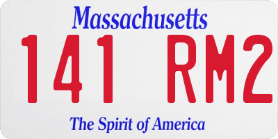 MA license plate 141RM2