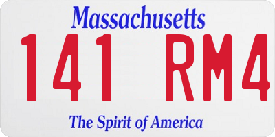 MA license plate 141RM4