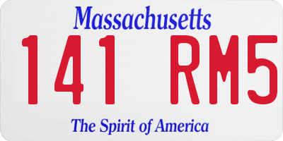 MA license plate 141RM5