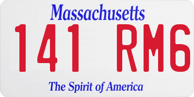 MA license plate 141RM6