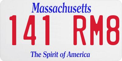 MA license plate 141RM8
