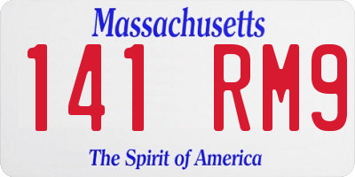 MA license plate 141RM9