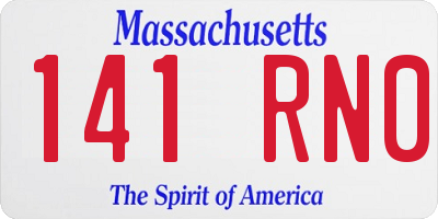 MA license plate 141RN0