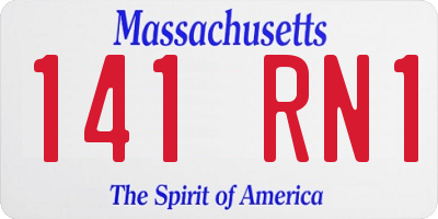 MA license plate 141RN1