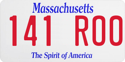 MA license plate 141RO0