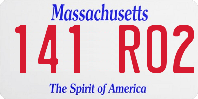 MA license plate 141RO2