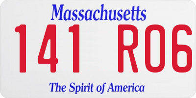 MA license plate 141RO6