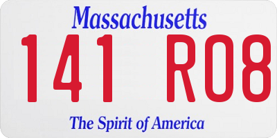 MA license plate 141RO8