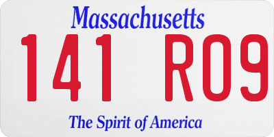 MA license plate 141RO9
