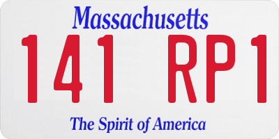 MA license plate 141RP1