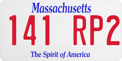 MA license plate 141RP2