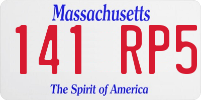 MA license plate 141RP5