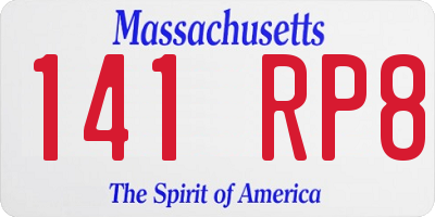 MA license plate 141RP8