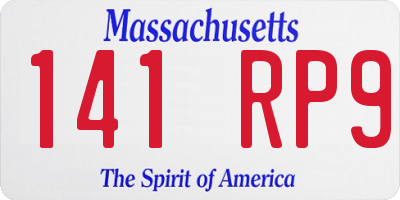 MA license plate 141RP9