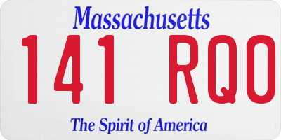 MA license plate 141RQ0