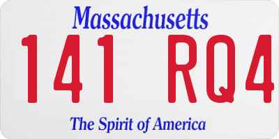 MA license plate 141RQ4