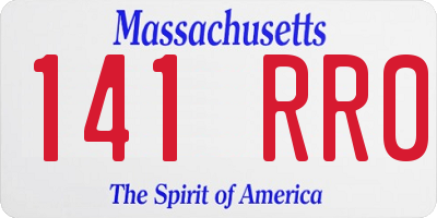 MA license plate 141RR0