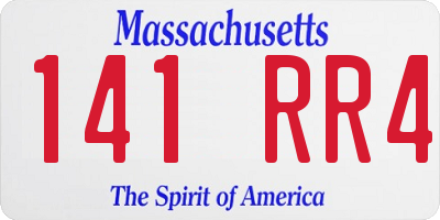 MA license plate 141RR4