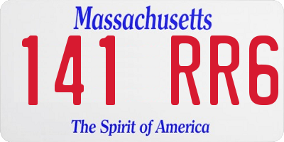 MA license plate 141RR6