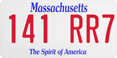 MA license plate 141RR7