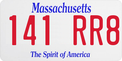 MA license plate 141RR8