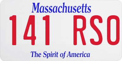 MA license plate 141RS0