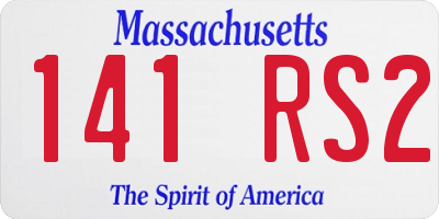 MA license plate 141RS2