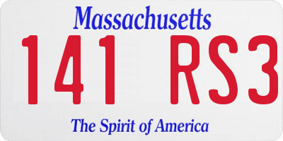 MA license plate 141RS3