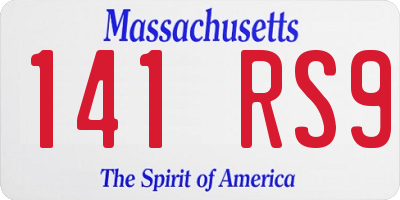 MA license plate 141RS9