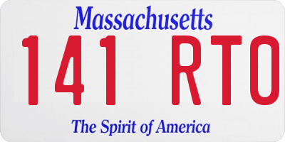 MA license plate 141RT0