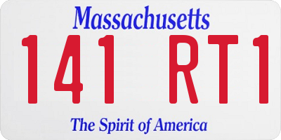 MA license plate 141RT1