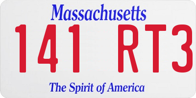MA license plate 141RT3