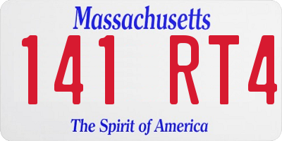 MA license plate 141RT4