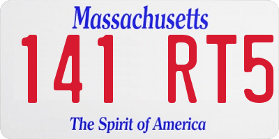MA license plate 141RT5