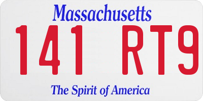 MA license plate 141RT9