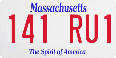MA license plate 141RU1
