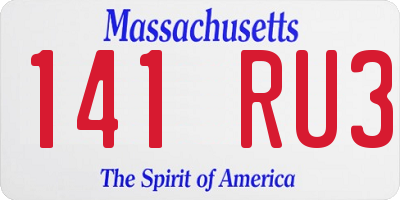 MA license plate 141RU3