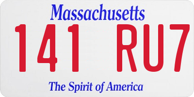 MA license plate 141RU7