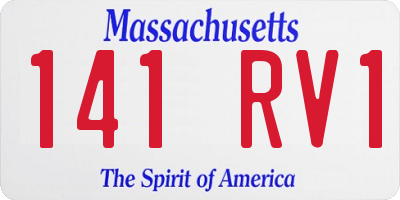 MA license plate 141RV1