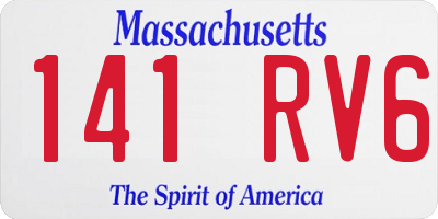 MA license plate 141RV6