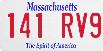 MA license plate 141RV9