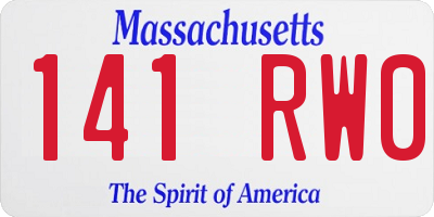 MA license plate 141RW0